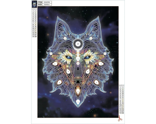 Diamantové maľovanie motív vlka, 30x40cm