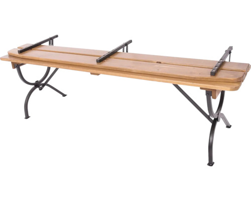 Zložená pivná súprava s drevenými doskami a kovovým rámom