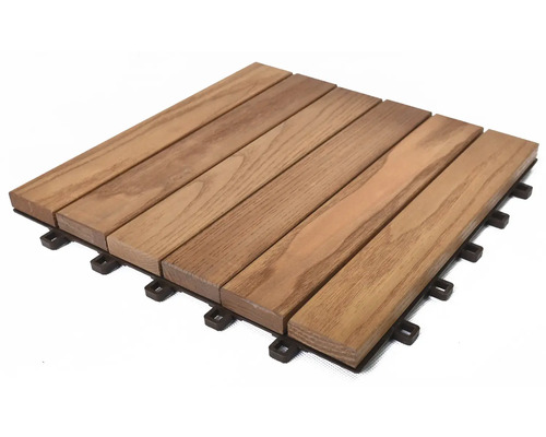 Drevená terasová dlaždica s plastovou podkonštrukciou