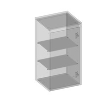 Závesná skrinka s dvierkami a tromi policami