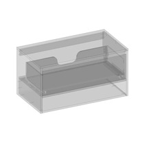 Priehľadný plastový box s dvoma priehradkami na skladovanie