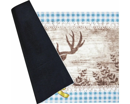 Rohožka s motívom jeleňa a kockovaným vzorom