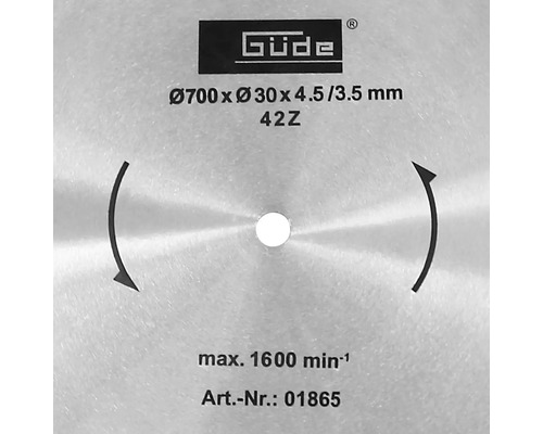 Pílový list Güde, 700x30x4,5/3,5 mm, 42 zubov