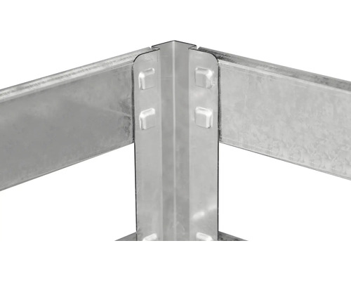 Spojovací prvok pre vyvýšené záhony z kovu