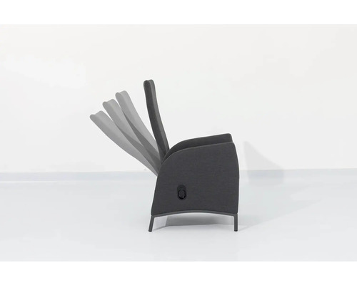 Nastaviteľné relaxačné kreslo s poťahom a kovovými nohami