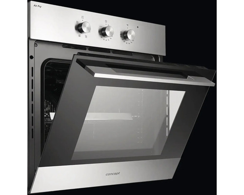 Vstavaná rúra z nehrdzavejúcej ocele s otvorenými dverami