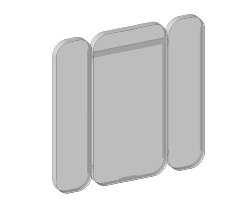 Sprchová zástena s tromi prvkami