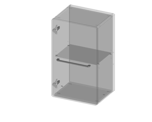 Nástenná skrinka s dvoma policami a držadlom