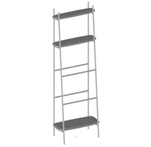 Policový regál do kúpeľne Devo Oval dub/čierna 60 x 180 x 31,8 cm OV-DR-D01L09