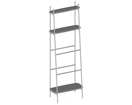 Voľne stojaci regál s tromi policami do kúpeľne alebo iných miestností