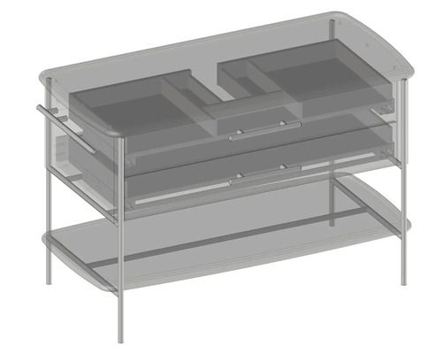 Skrinka pod umývadlo s dvoma zásuvkami a policou