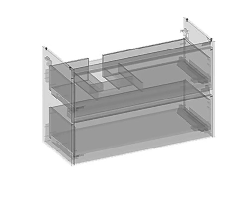 Skrinka pod umývadlo s dvoma zásuvkami