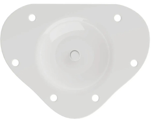 Biely držiak zariadenia s montážnymi otvormi