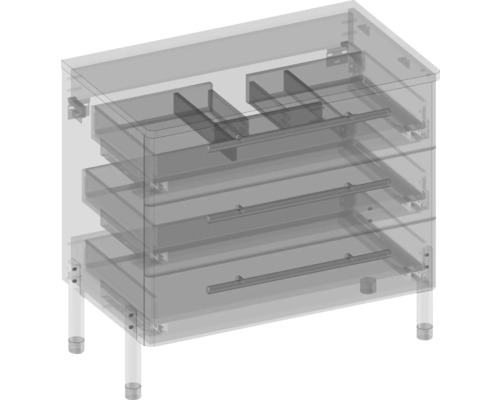 Skrinka pod umývadlo so zásuvkami
