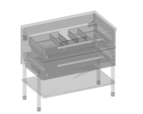 Skrinka pod umývadlo s dvoma zásuvkami a odkladacou plochou