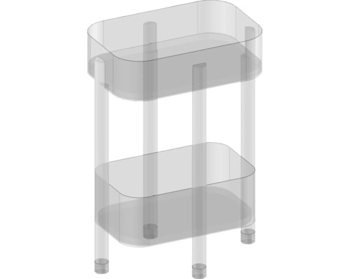 Dve plastové úložné police s nožičkami