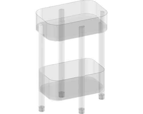 Dvojposchodový odkladací stolík s okrúhlymi nohami