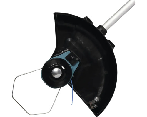 Detailný pohľad na vyžínač s ochranným zariadením a strunou