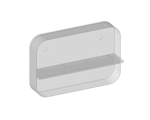 Nástenná polica z priehľadného plastu s poličkou