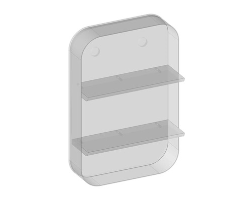 Nástenná polica s dvoma policami na uskladnenie