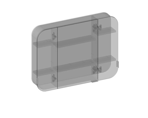 Zrkadlová skrinka s dvomi dvierkami a dvomi poličkami