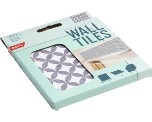 Balenie samolepiacich obkladačiek s geometrickým vzorom