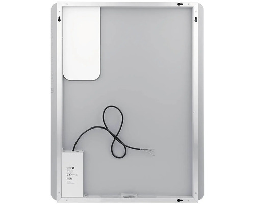 Zadná strana zrkadla s LED osvetlením a pripojovacím káblom