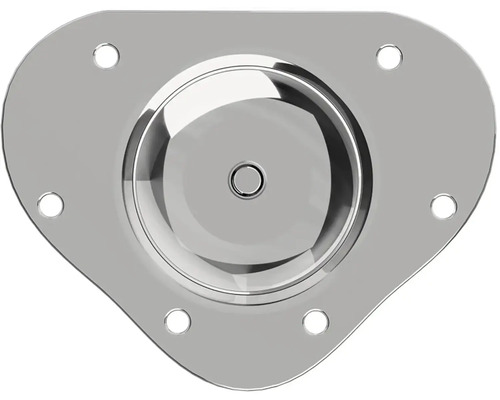 Nerezová miska s trojuholníkovou prírubou a upevňovacími otvormi