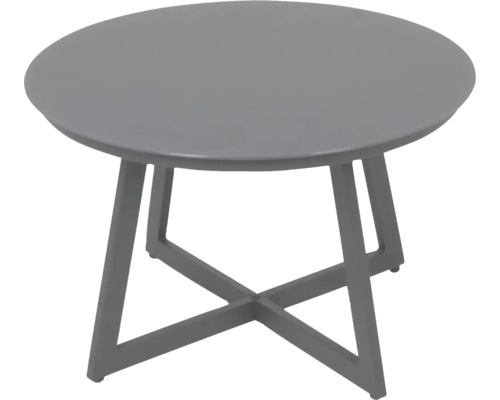 Okrúhly príručný stolík s kovovým rámom