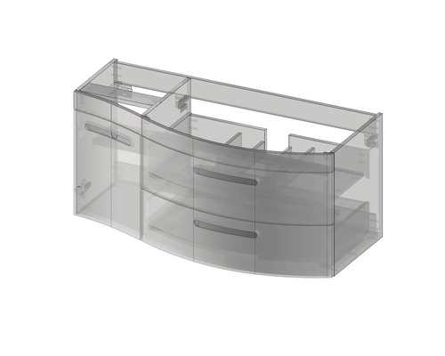 Skrinka pod umývadlo so zásuvkami a priehradkami