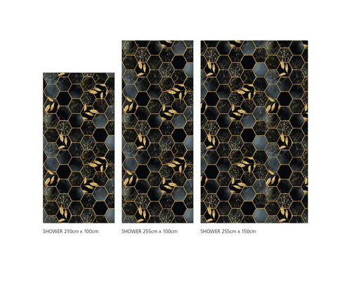 Sprchové panely so šesťhranným vzorom a motívom listov v rôznych veľkostiach