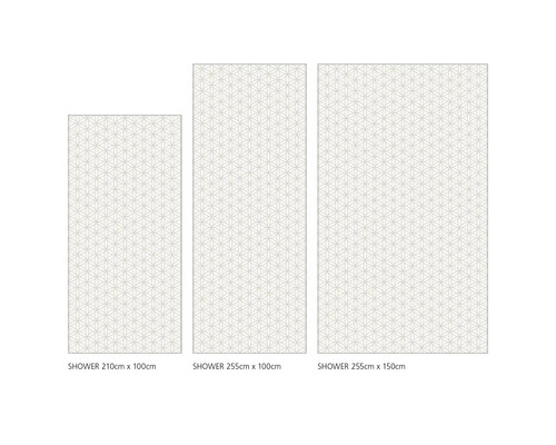 Tri sprchové panely rôznych veľkostí s geometrickým vzorom