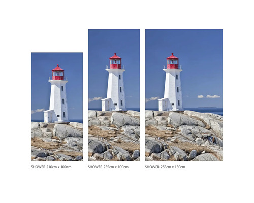 Sprchové panely s motívom majáka v rôznych veľkostiach