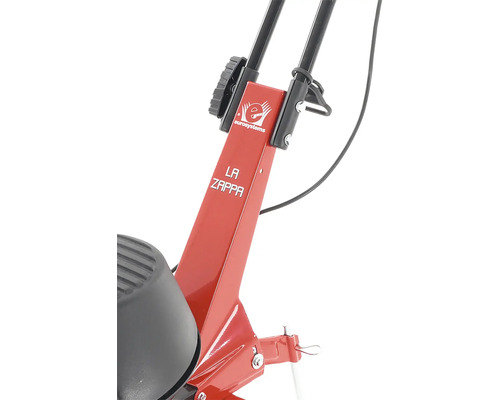 Detailný pohľad na motorový kultivátor s logom Eurosystems