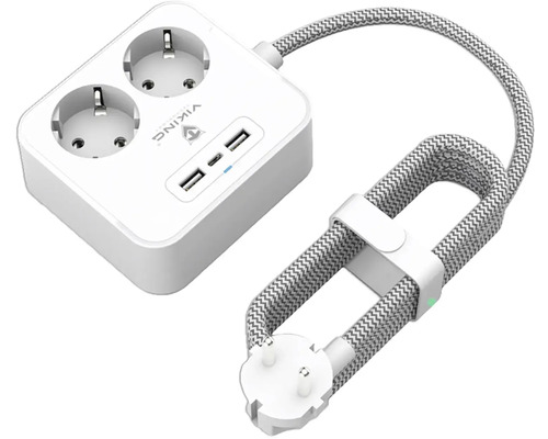 Napájacia kocka s dvoma zásuvkami a USB portami