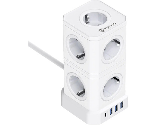 Napájacia kocka s viacerými zásuvkami a USB portami