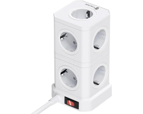 Viacúčelová zásuvka v tvare veže s niekoľkými zásuvkami