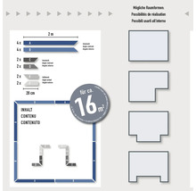 Ilustrácia návrhu miestnosti s rozlohou približne 16 metrov štvorcových