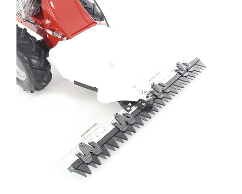 Detailný pohľad na žaciu lištu motorovej kosačky.