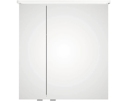 Biela zrkadlová skrinka do kúpeľne s dvomi dvierkami