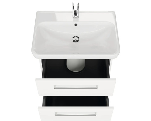 Umývadlo s dvomi zásuvkami a batériou