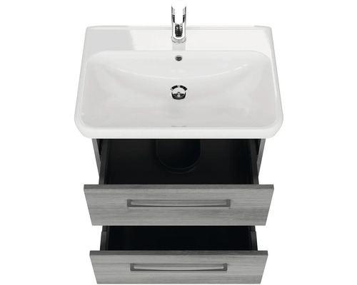 Skrinka pod umývadlo s dvomi zásuvkami a keramickým umývadlom