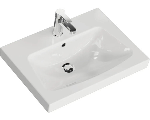 Biele keramické umývadlo s batériou