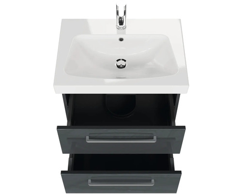 Skrinka pod umývadlo s dvomi zásuvkami a umývadlom na dosku