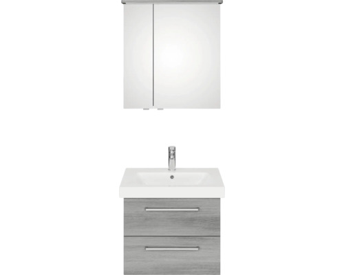 Súprava kúpeľňového nábytku so zrkadlovou skrinkou, umývadlom a spodnou skrinkou