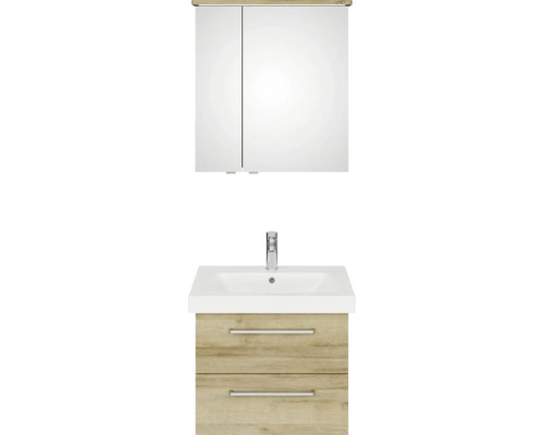 Kúpeľňový set s umývadlom, skrinkou pod umývadlo a zrkadlovou skrinkou