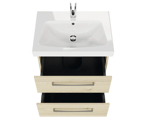 Skrinka pod umývadlo s dvomi zásuvkami a umývadlom na dosku