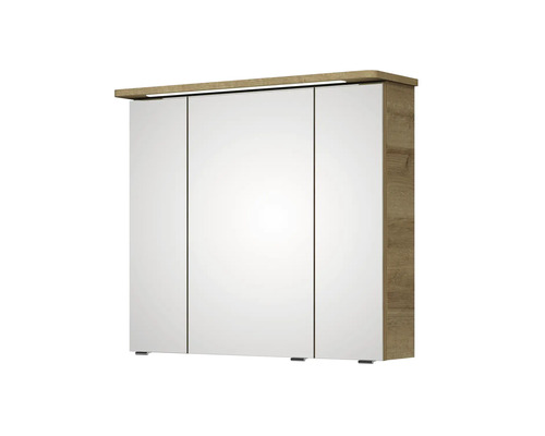 Zrkadlová skrinka s tromi dvierkami a osvetlením