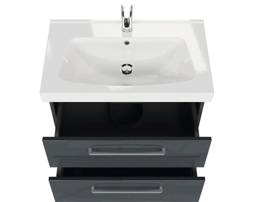 Skrinka pod umývadlo s dvomi zásuvkami, umývadlom a batériou do kúpeľne