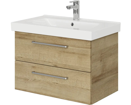 Skrinka pod umývadlo s dvomi zásuvkami, keramické umývadlo a armatúra